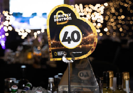 Strictly Beatson event table graphics by G3 Creative